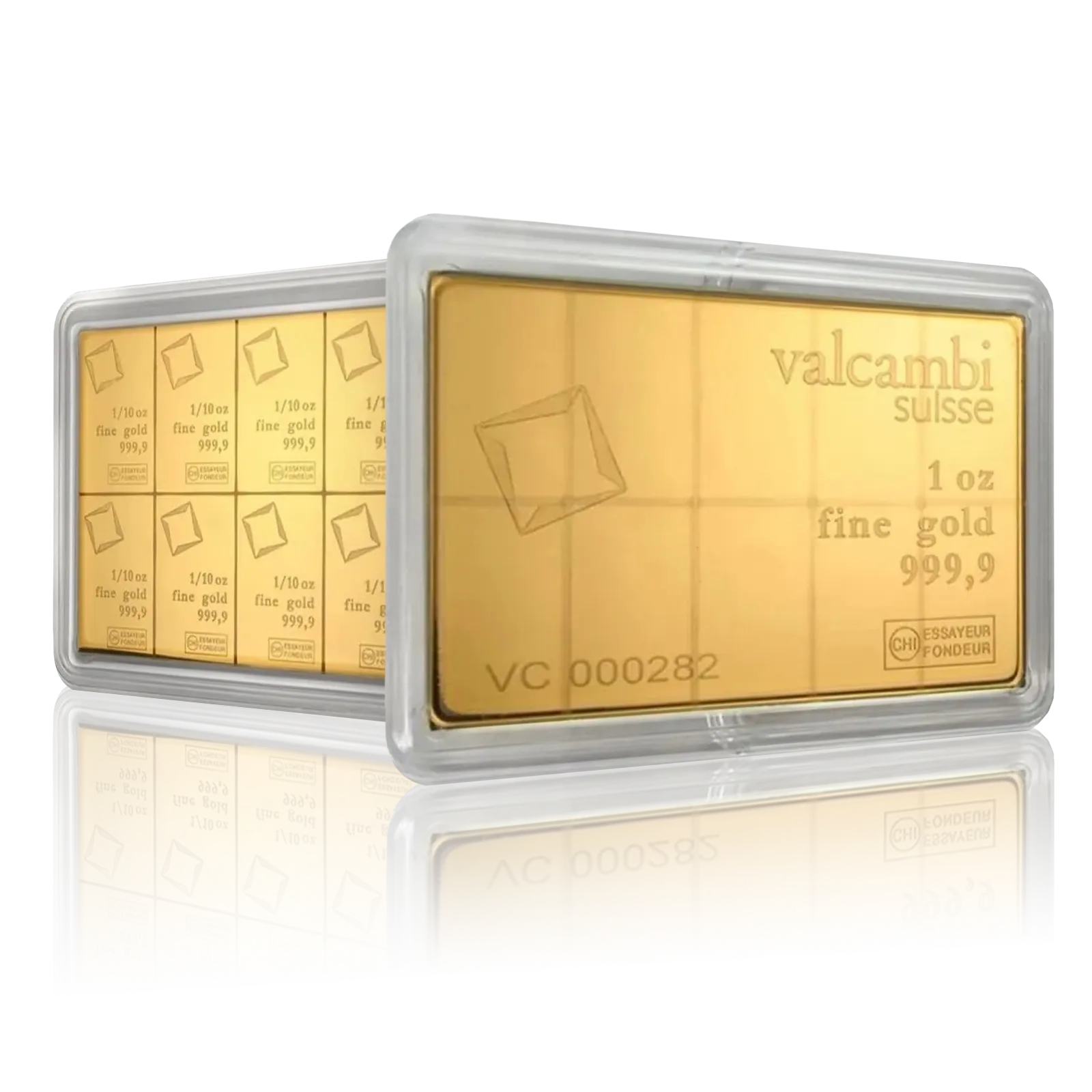10 x 1/ 10oz Gold Multigrams   CombiBar (999.9)
