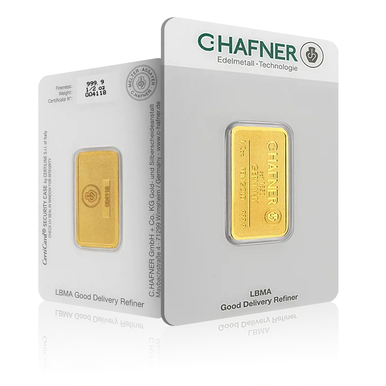 1/2oz Chafner Investment Fine Gold Bar (999.9)
