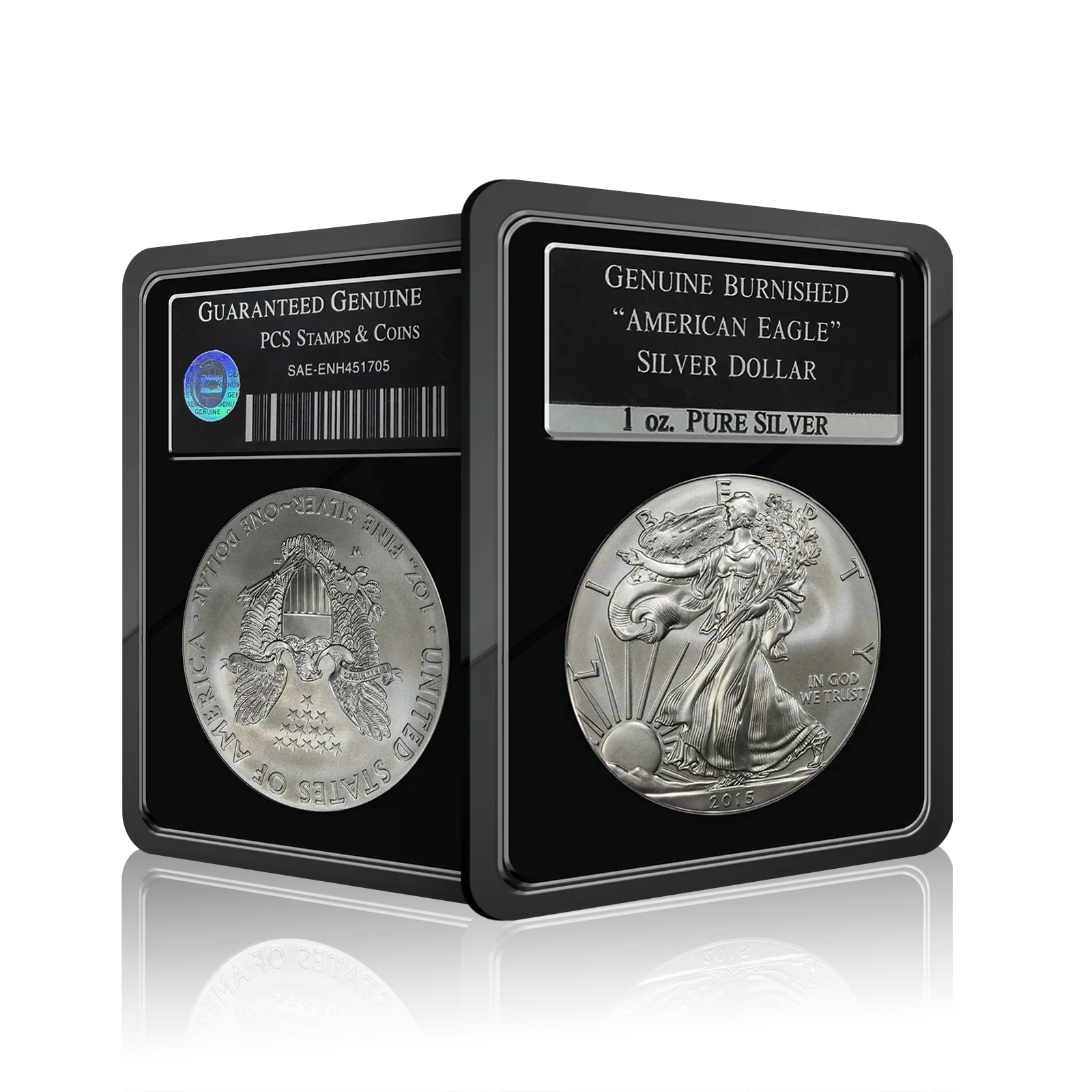 1 Oz Silver  Burnished American Eagle PCS Graded (2015)