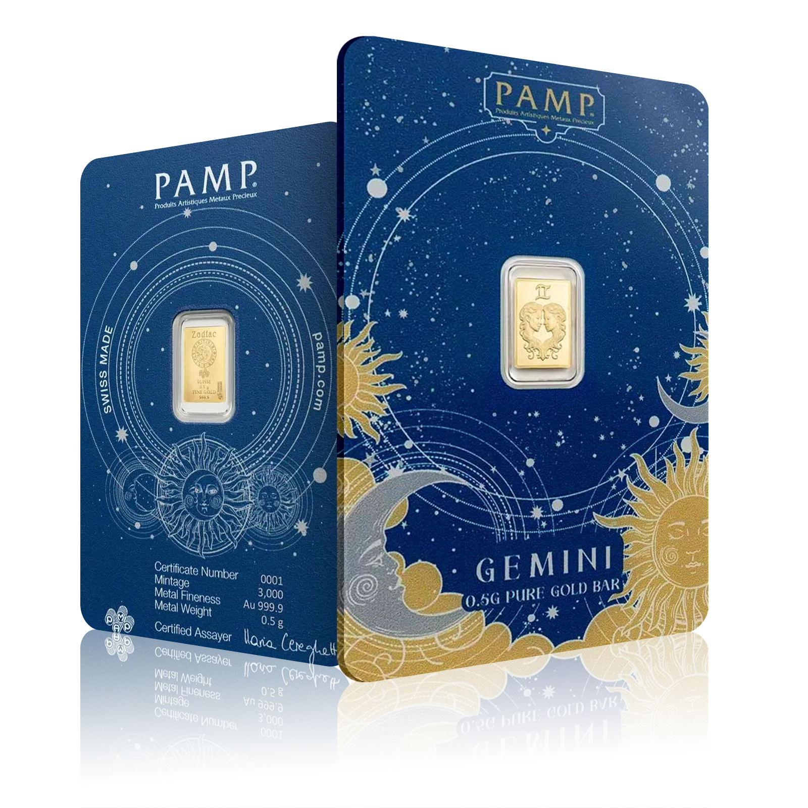0.5g PAMP Gold Zodiacs Gemini Bar