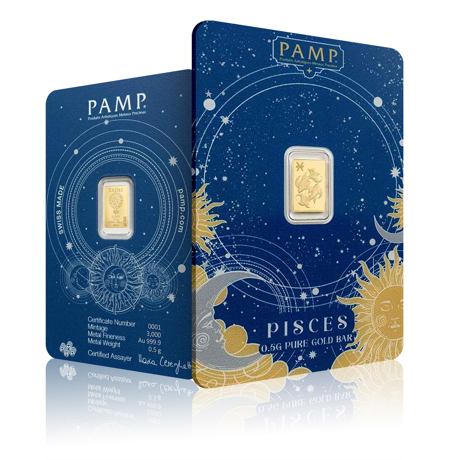 0.5g PAMP Zodiac Pisces Gold Bar
